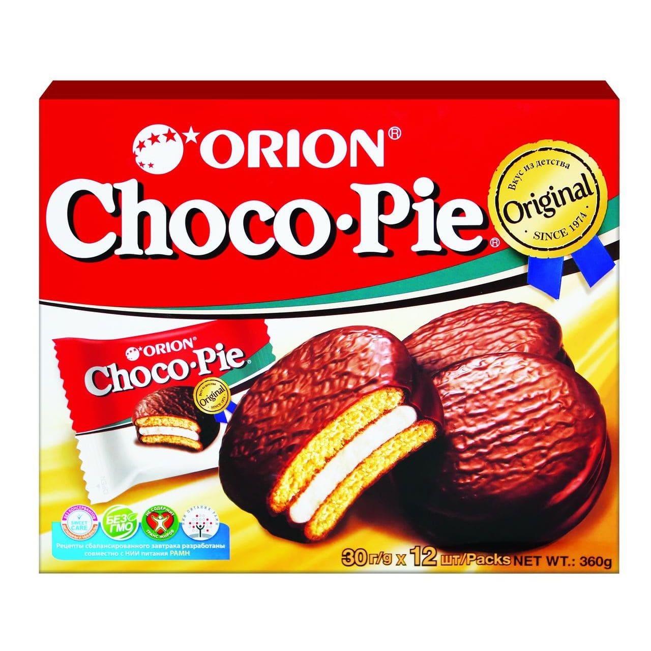 Чоко пай сколько. Чоко Пай Орион 360. Печенье Чоко Пай Орион 360. Печенье Чоко-Пай 360гр Орион 12шт. Печенье Orion "Choco pie" 360гр (12 штук х 30 г), клюква.